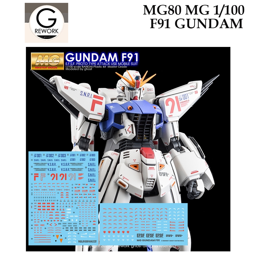 [ G Rework ] MG80 MG 1/100 F91 GUNDAM WATER SLIDE DECAL