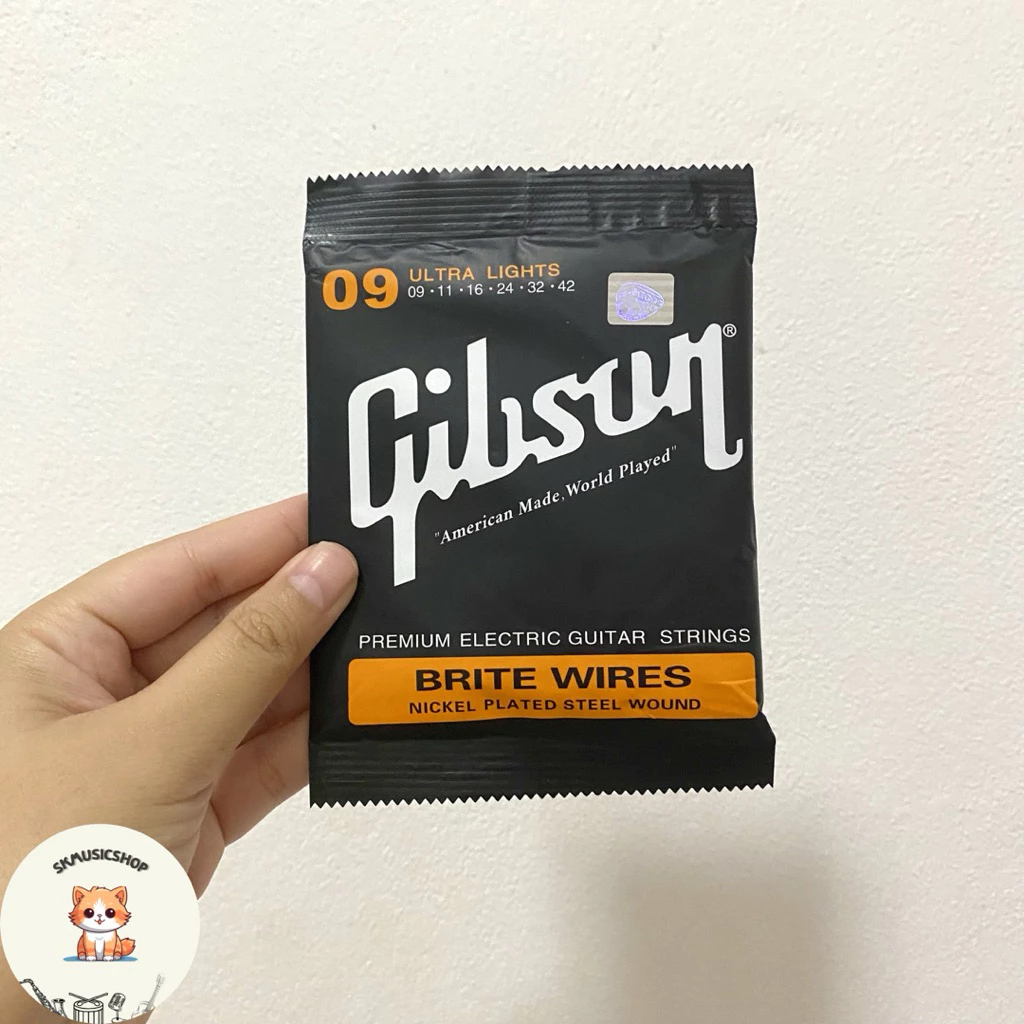 💕สายกีต้าร์ Gibsun 🎸สายกีต้าร์คุณภาพ แถมฟรี!! ปิ๊กกีต้าร์