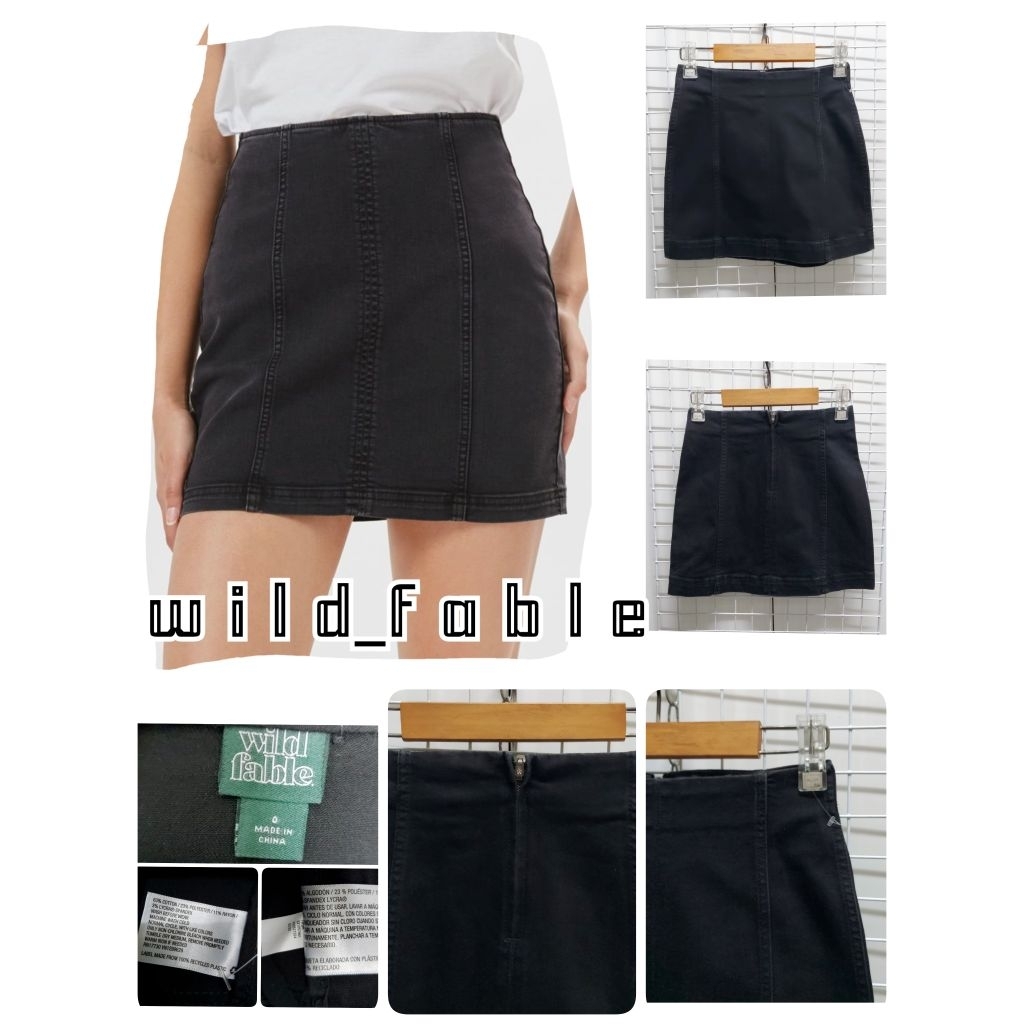 5167. w i l d_f a b l e (Size 0)กระโปรงยีนส์สั้นมือสอง