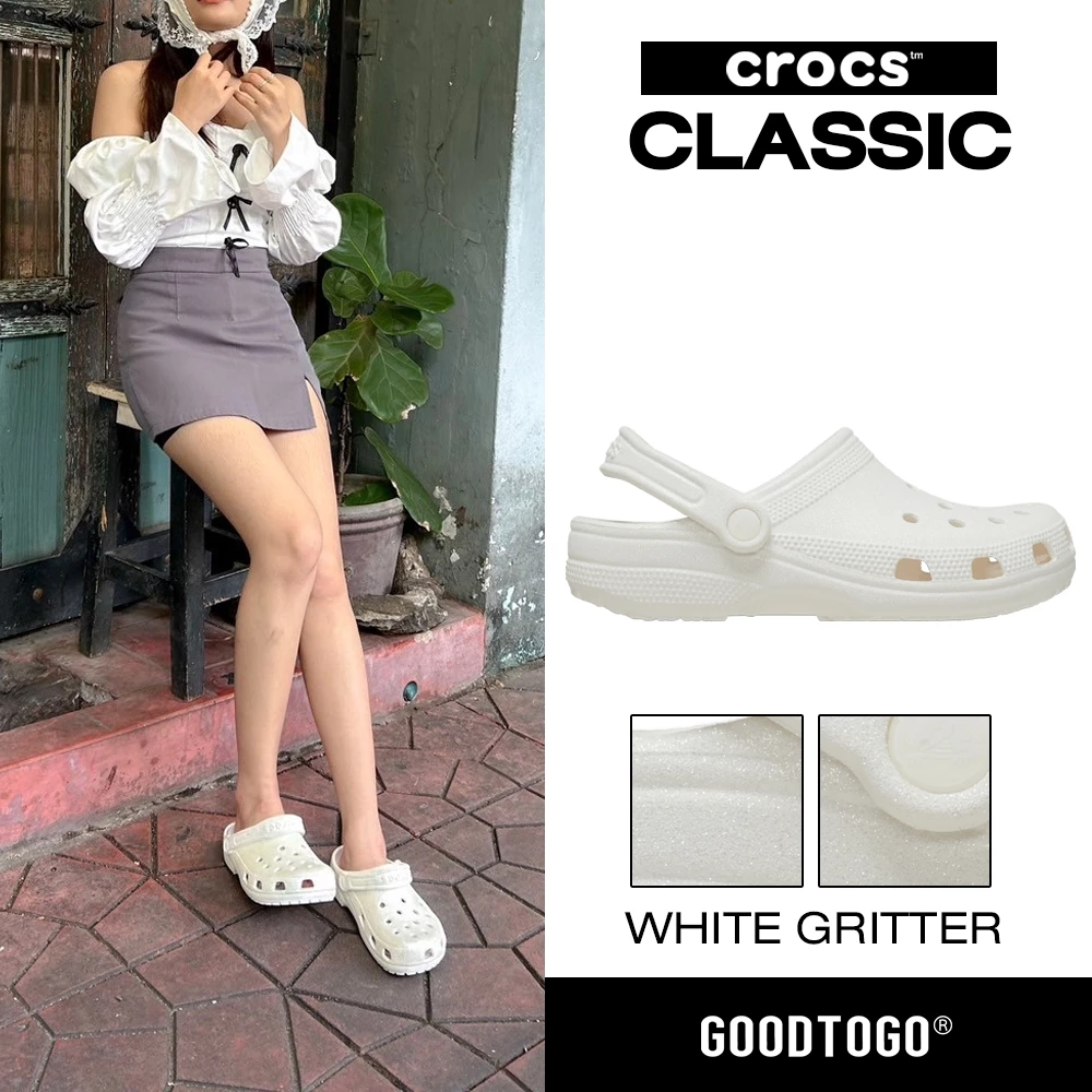 Crocs รองเท้าแตะ Classic Glitter Clog รหัสสินค้า 205942-100
