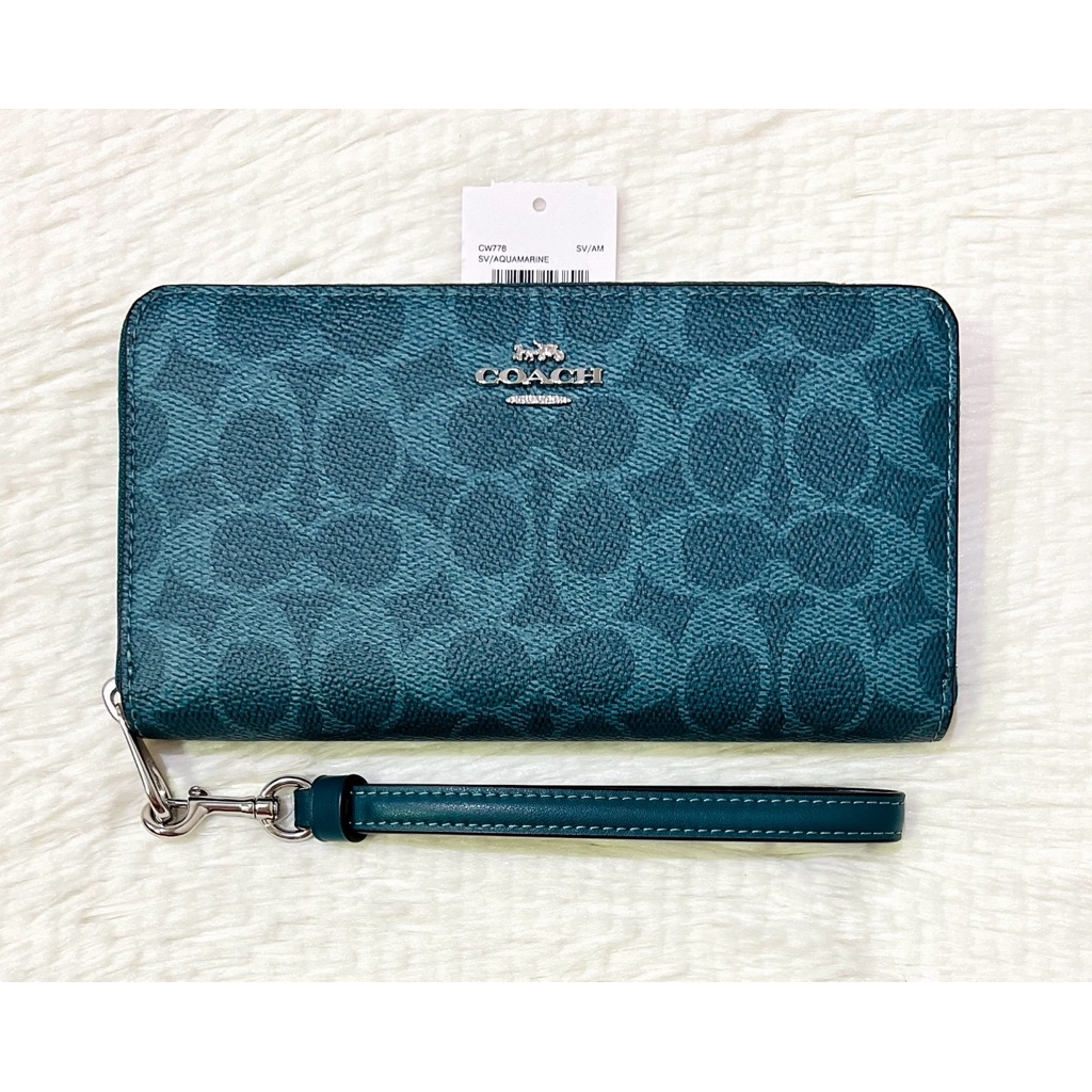 🎀 (สด-ผ่อน) CAO92 ลูกส้ม CA092 / C4452 CW778 LONG ZIP AROUND WALLET IN SIGNATURE CANVAS - รูปที่ 7