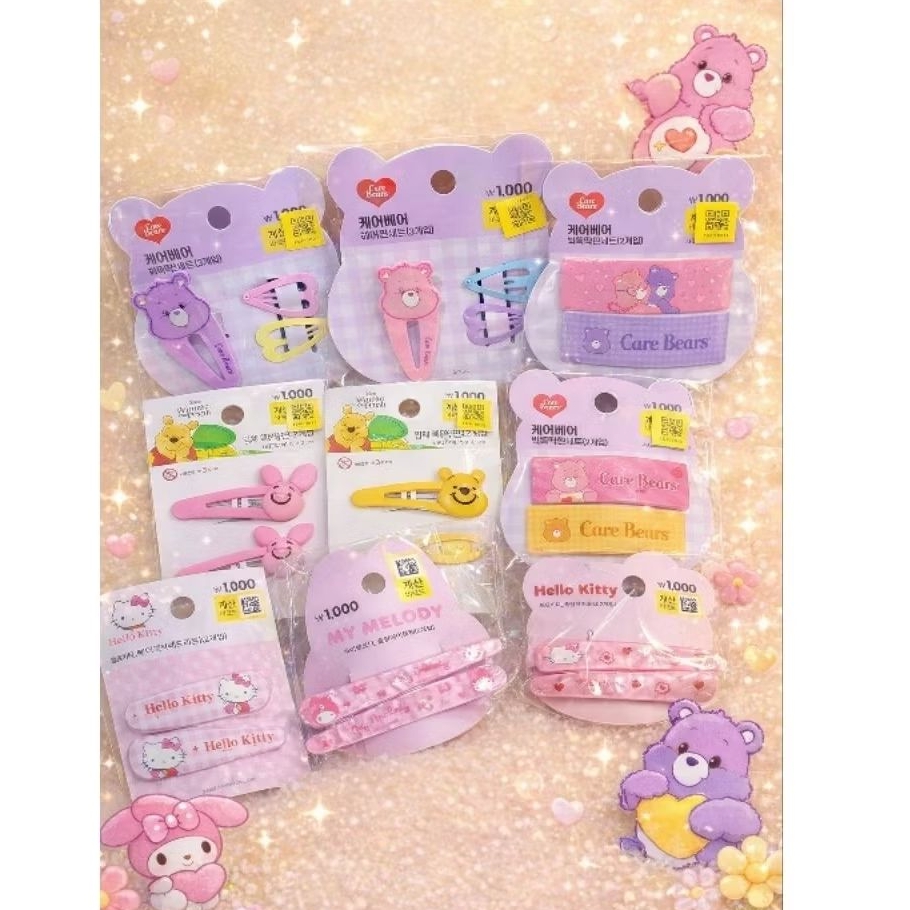 Daiso Korea กิ๊บติดผม Sanrio hello kitty Care Bears มีมาให้เลือกหลายแบบ แท้จาก Shop Daiso Korea