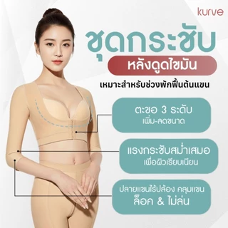 ชุดกระชับต้นแขน คลินิกแนะนำหลังดูดไขมัน แรงกดพยุง เก็บทรงกระชับ คลุมศอก ไร้ปล้อง เกรดการแพทย์