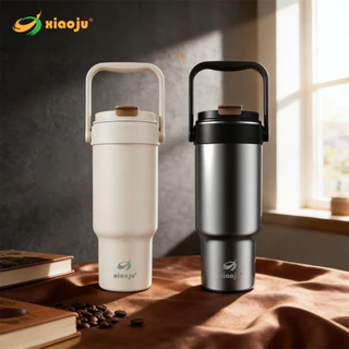 XIAOJU แก้วเก็บอุณหภูมิ ซับในเซรามิก เก็บร้อนเย็น กาแฟไม่ติดกลิ่น มีหูหิ้ว 4 ไซส์