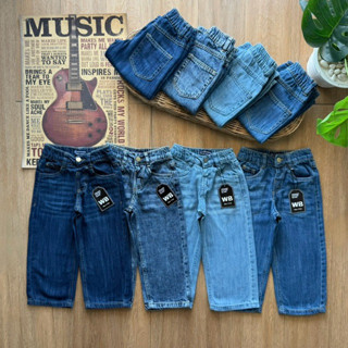 กางเกงยีนเอวยาง ทรงกระบอก Baggy 2-12Y (WB)