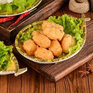 SUMO จานลายสาน จานลายสานทรงใบไม้ จานลายสานทรงปลา จานใส่ของทอด 8.5 นิ้ว