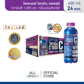 VITADAY วิตอะเดย์ วิตามิน วอเตอร์ น้ำวิตามินซี 1,000 มก. กลิ่นองุ่นเคียวโฮ 480 ml x 24 ขวด