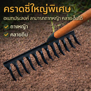 ขายดีที่สุดในปี 2025 คราด คราดถอนวัชพืช คราดกำจัดหญ้า วัสดุเหล็กแมงกานีส การออกแบบฟันเกลียวความร้อน คราดถ