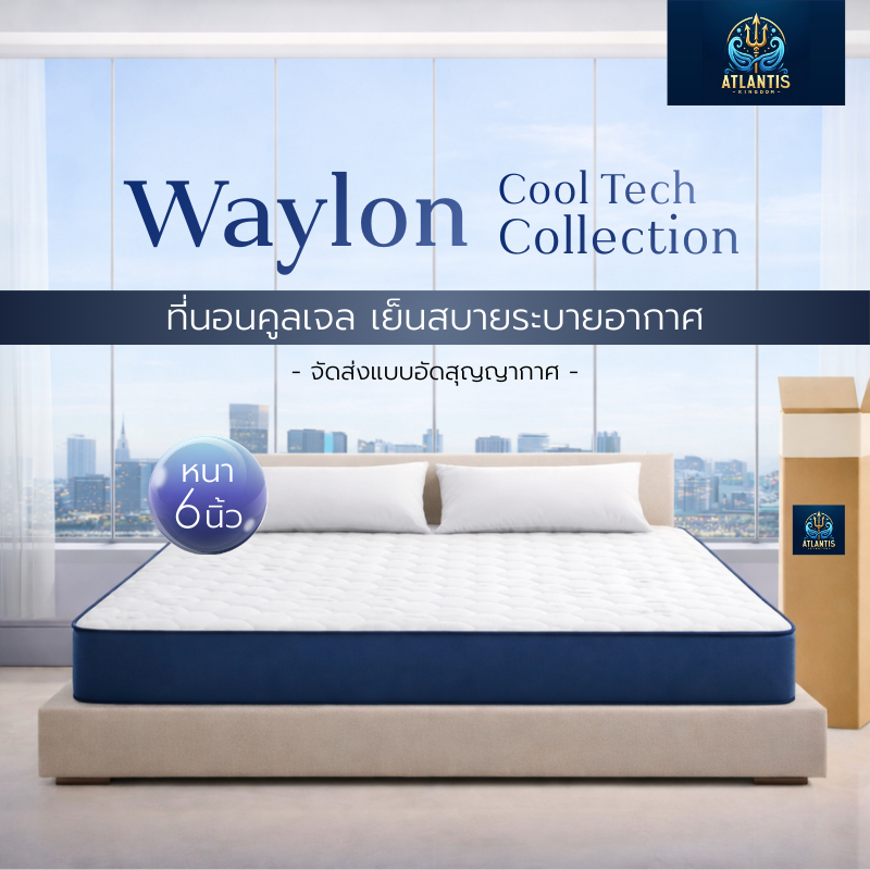 [รับประกัน 10 ปี] Atlantis Kingdom ที่นอนคูลเจล [อัดสุญญากาศ] รุ่น Waylon ความหนา 6 นิ้ว เย็นสบาย ระบายอากาศได้ดี