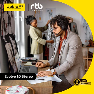 Jabra Evolve 10 USB-A Stereo หูฟัง มีสาย ครอบหู สำหรับประชุม ราคาสบายกระเป๋า