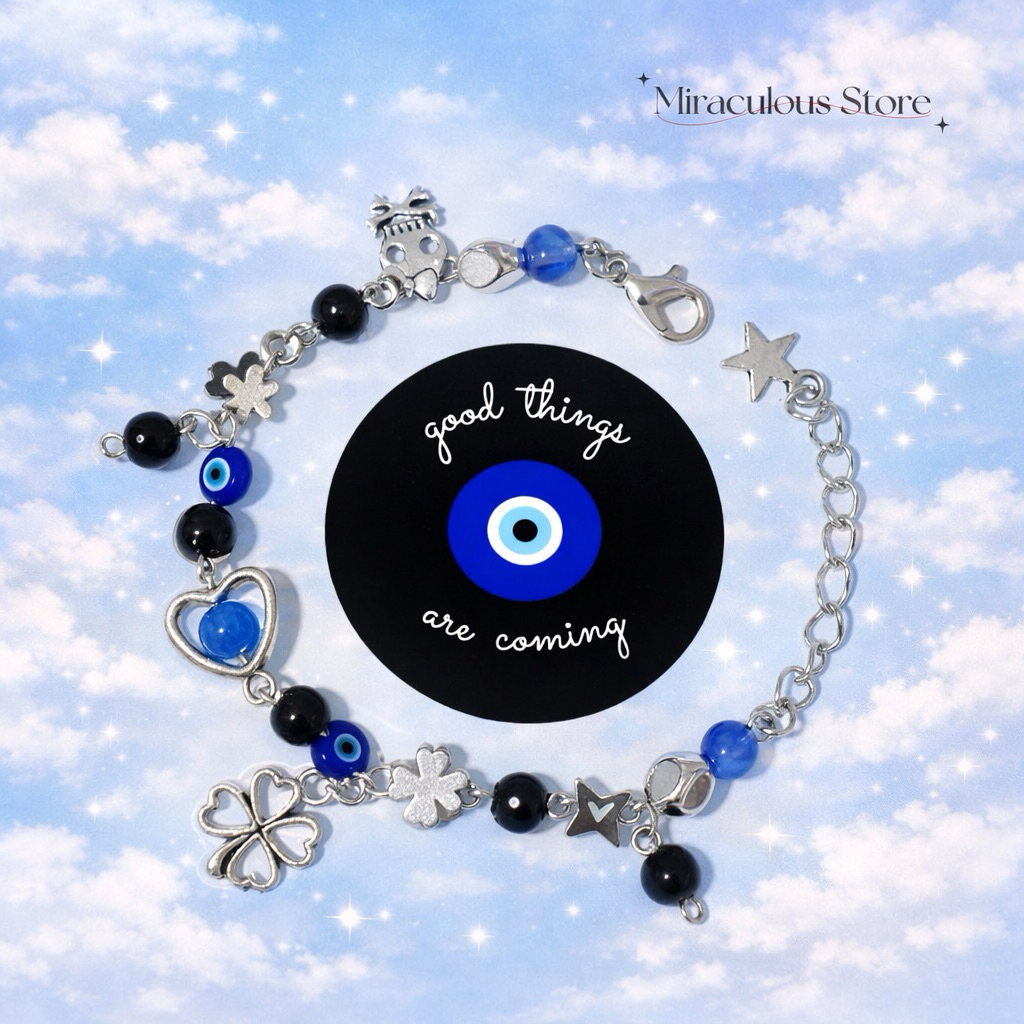 สร้อยข้อมือ evil eye กำไลข้อมือ กำไลลูกปัด กำไลอายพิน