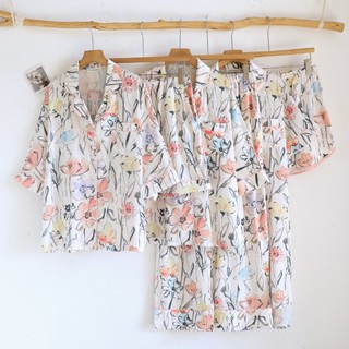 Muslin Pajamas Silk Satin รุ่น Artistic Bloom (W2226 V2226 K…