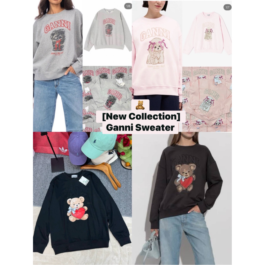 🧸 [New Collection] Ganni Sweater สเวตเตอร์แขนยาว ลายสัตว์สุดฮิต! ✨ มาใหม่ล่าสุด! สเวตเตอร์ Ganni ดีไ