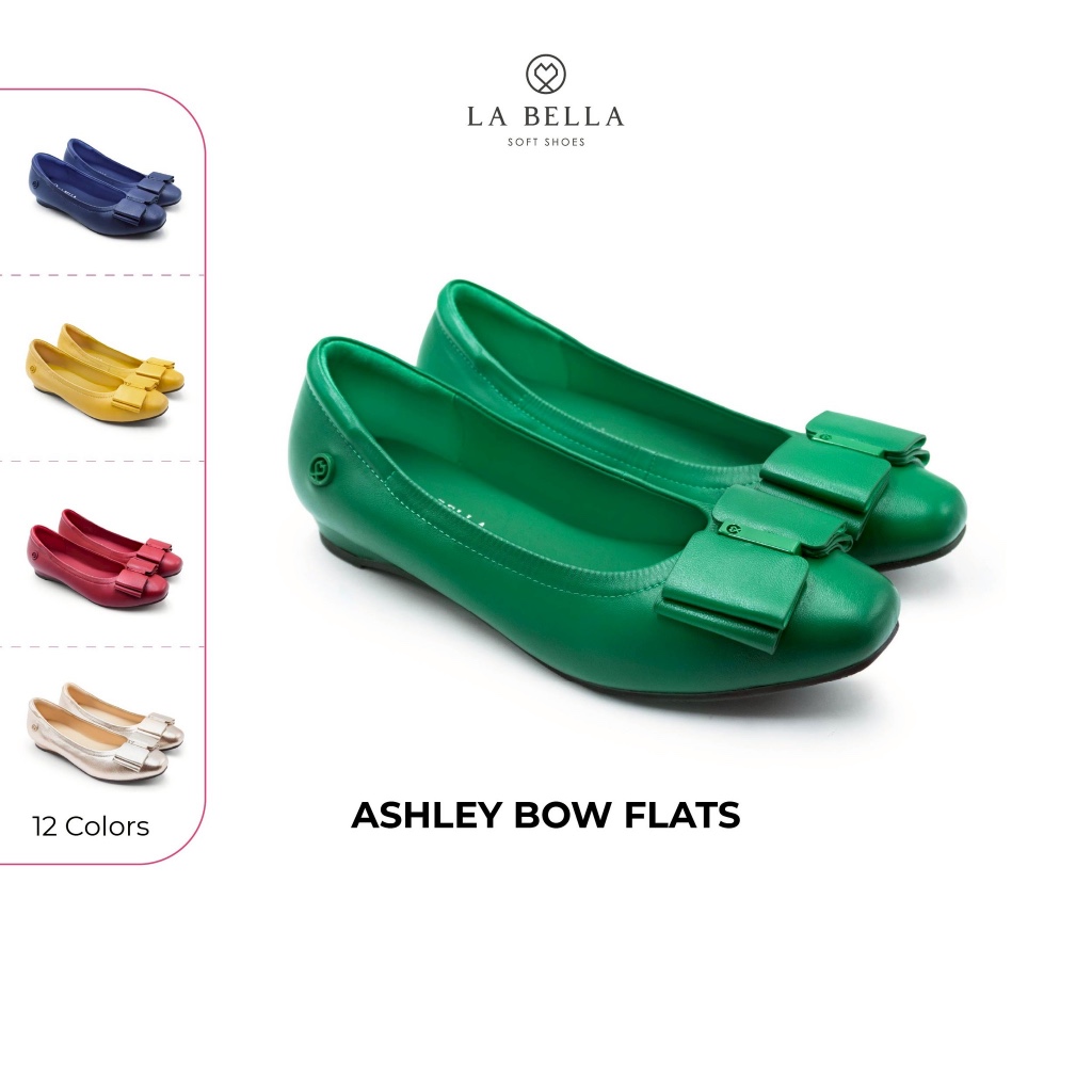 LA BELLA  รองเท้าคัชชูหนังแกะ รุ่น ASHLEY BOW FLATS - COLORFUL