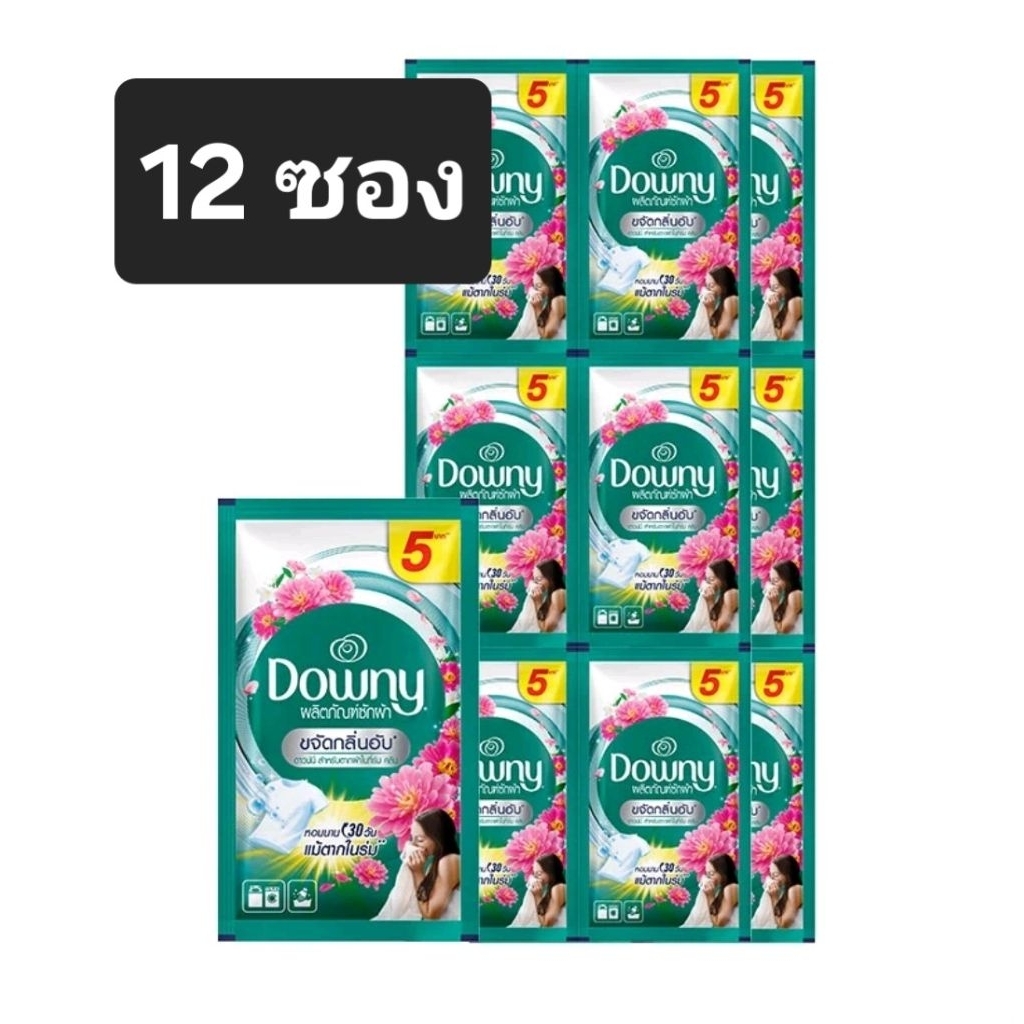 ดาวน์นี่ ผลิตภัณฑ์ซักผ้าสูตรน้ำ สำหรับตากผ้าในที่ร่ม แบบซอง 12 ซอง ลดกลิ่นอับ สำหรับตากผ้าในที่ร่ม