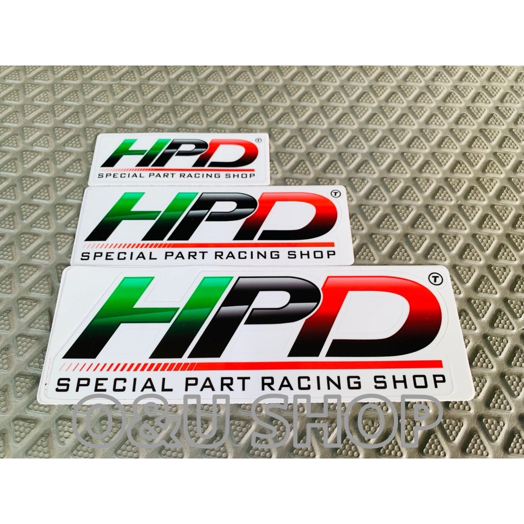 ✅สติ๊กเกอร์แบรนด์ HPD🚦 มี3ขนาดให้เลือก💥 ✔️เล็กขนาด3x9.5เซนติเมตร ✔️กลางขนาด5x14.5เซนติเมตร ✔️ใหญ่ขนาด6.5x19เซนติเมตร