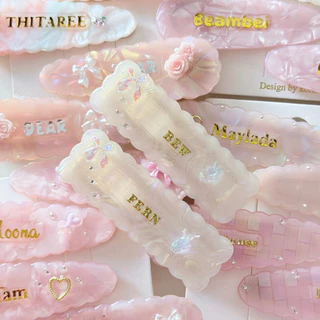 สีเข้าใหม่อัพเดต🥨กิ๊บติดชื่อไม่จำกัดตัวอักษร กิ๊บหินอ่อน ขนาด 7 cm➿