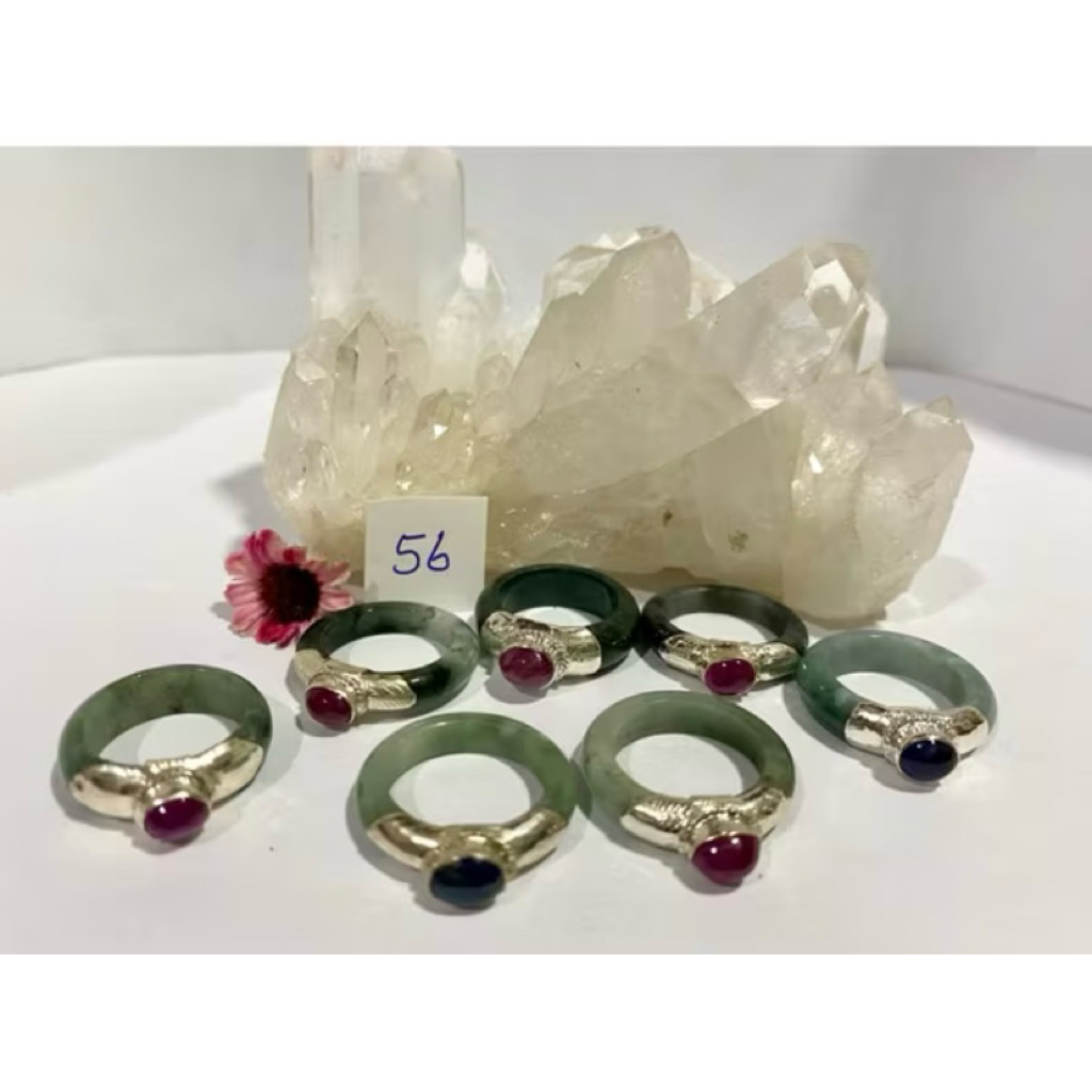 แหวนหยกแท้หุ้มเงินแท้92.5ประดับด้วยทับทิมแท้คัดพลอยมาสวยๆเลยค่ะประดับด้วยหยกก็มีไพลินอัฟริกาก็มีน่ะค่ะ