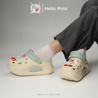 Hello Polo รองเท้าแตะรัดส้น รองเท้าแตะหัวโต เสริมส้น ประดับตัวการ์ตูน EVA กันลื่น กันน้ำ รุ่น HP8059