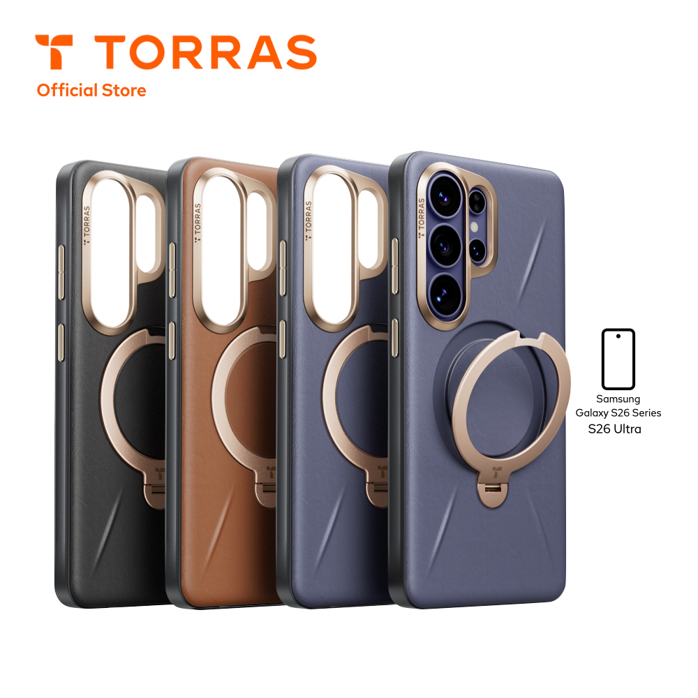 TORRAS เคสกันกระแทก Ostand Spin Vegskin ใช้สำหรับ Samsung Galaxy S26 Series หนังซิลิโคนเต็มแผ่นแบบกันคราบ สัมผัสนุ่มสบาย