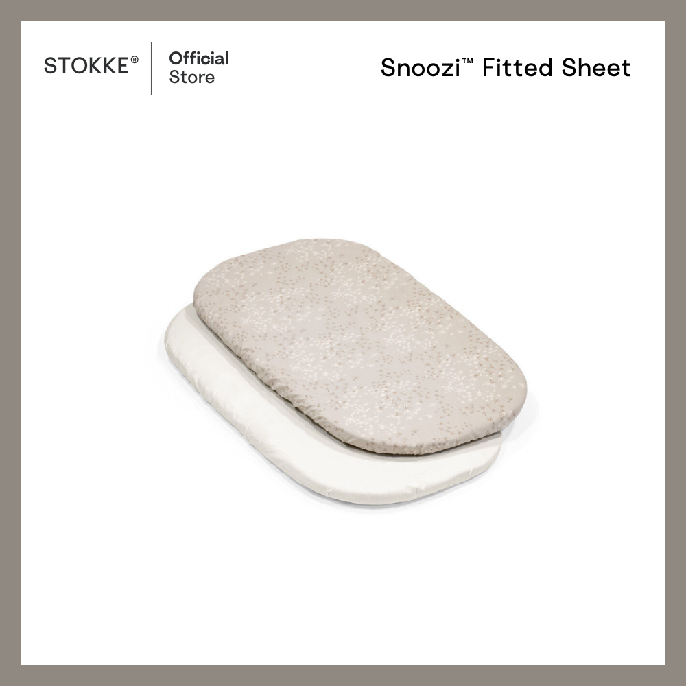 Stokke® Snoozi™ Fitted sheet (2 Page) ผ้าปูที่นอนสำหรับ ที่นอนเด็กพกพา Stokke® Snoozi™