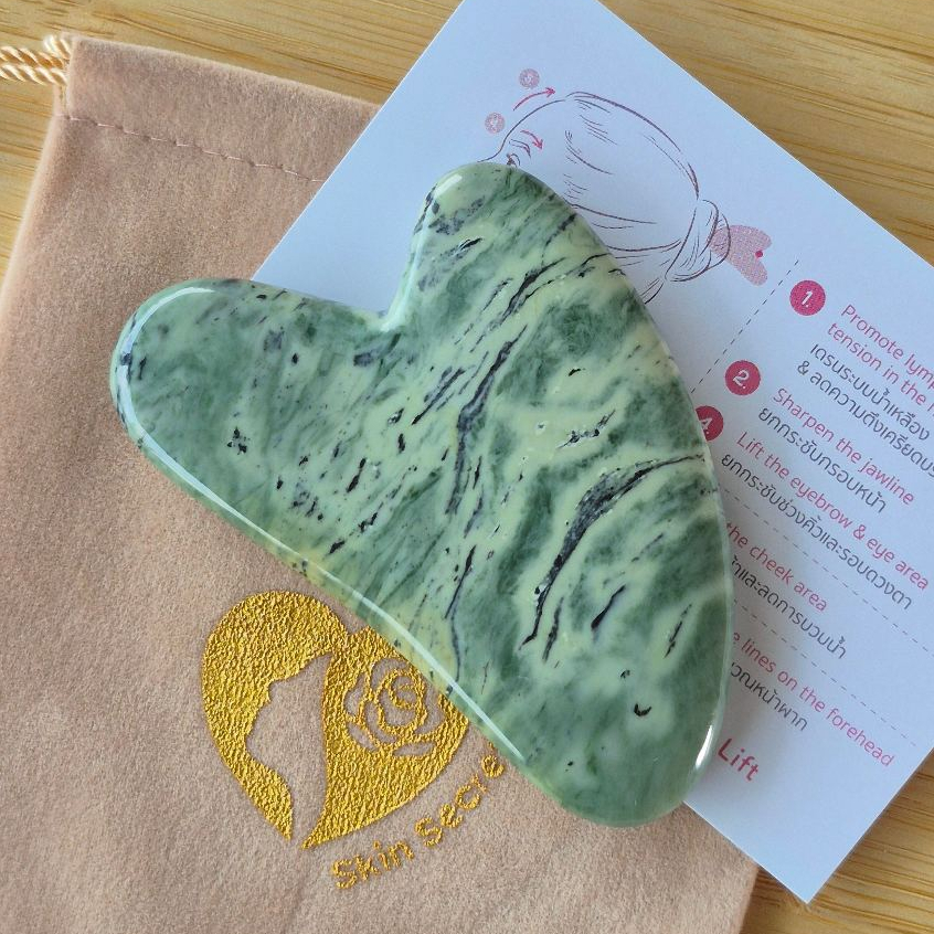 Skin Secret Handmade Pyroxene Gua Sha (Heart shape) กัวซา งานแฮนเมด หินไพรอกซีน หนาพิเศษ นวดหน้าได้นุ่มนวล ราคา ถูกที่สุด ดีลบีเคเค แกลเลอรีภาพที่ 6