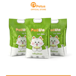 Petus 3ถุง ทรายแมว 10ลิตร ทรายแมว cat litter ควบคลุมกลิ่นได้ดี ขนาด 10ลิตร ดูดซับเร็ว ใช้งานได้นาน กลิ่นมัทฉะ