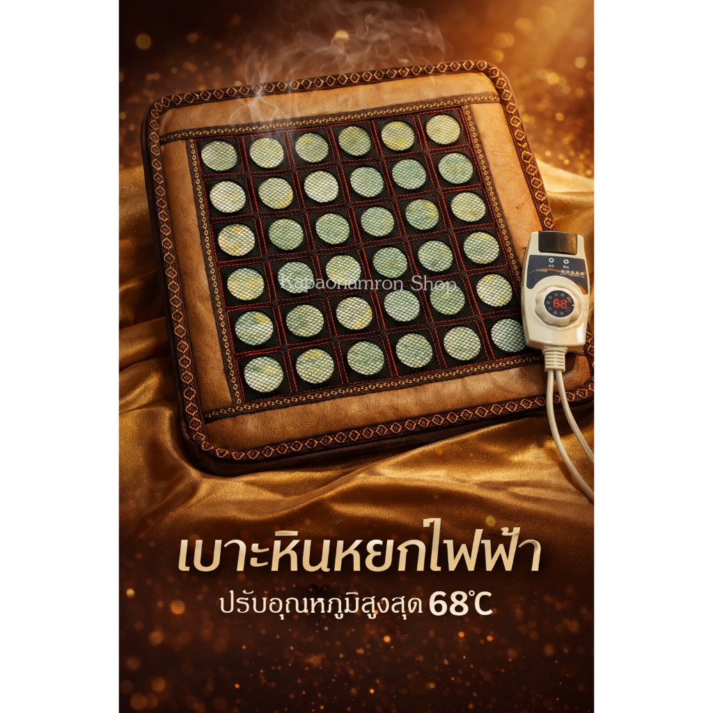 เบาะรองนั่งหินหยก ร้อน เบาะเพื่อสุขภาพ Jade Stone Suana Cushions