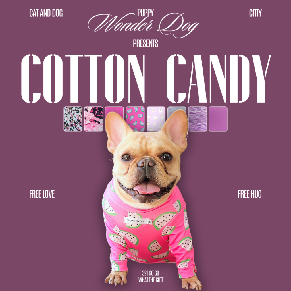 ชุดเก็บขน wonder dog เสื้อสุนัข เสื้อแมว ชุดกันขนร่วง ชุดหมาชุดแมว โทนสีชมพู ตารางไซส์เลื่อนขวานะคะ