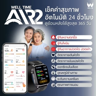 [รุ่นTop2026] Well Mi AIR2 Smartwatch นาฬิกาสุขภาพ ความดันแรงบีบข้อมือ คลื่นไฟฟ้าหัวใจ รับสายโทรออก