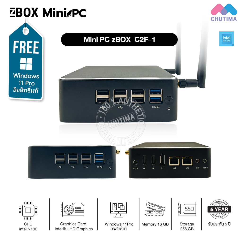 (อุปกรณ์ IT) คอมพิวเตอร์สำนักงาน ออฟฟิศ มินิพีซี Mini Computer ZBOX Mini PC C2F-1 (Intel N100) รับปร