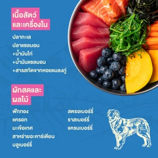 เคลลี่แอนด์โค รอว์บูสพลัส อาหารสุนัขเม็ดเคลือบฟรีซดรายผสมฟรีซดรายชิ้นโต สูตรปลาทะเลธรรมชาติ 1.36 กก. (Grain-free)
