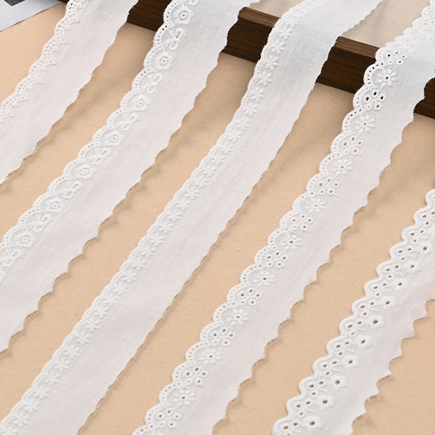 ผ้าคอตตอน 100% ผ้าคอตอนเกรดดี พรีเมี่ยม ไม่บาง ผ้าลูกไม้ตกแต่ง ลูกไม้ระบาย กุ๊น ลูกไม้ เสื้อผ้า ริบบิ้นลูกไม้ ริบบิ้น - รูปที่ 2