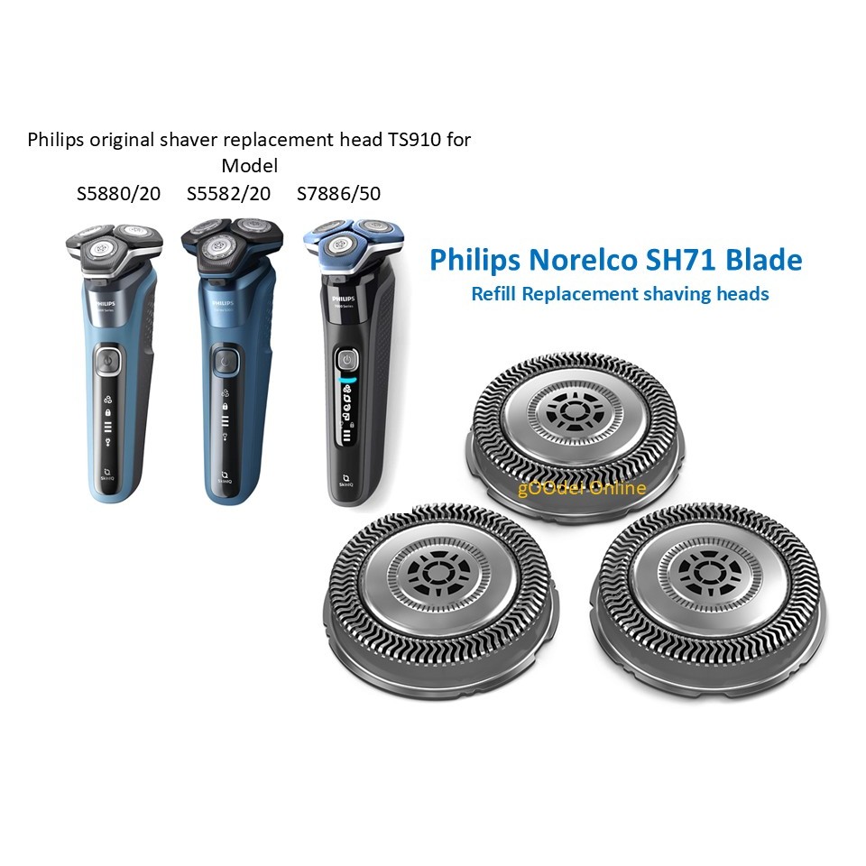 [ ของแท้ Service Pack 3in1 ] Philips shaving heads แท้ SH71 ชุดใบมีดสำหรือเครื่องโกนหนวด Philips S55