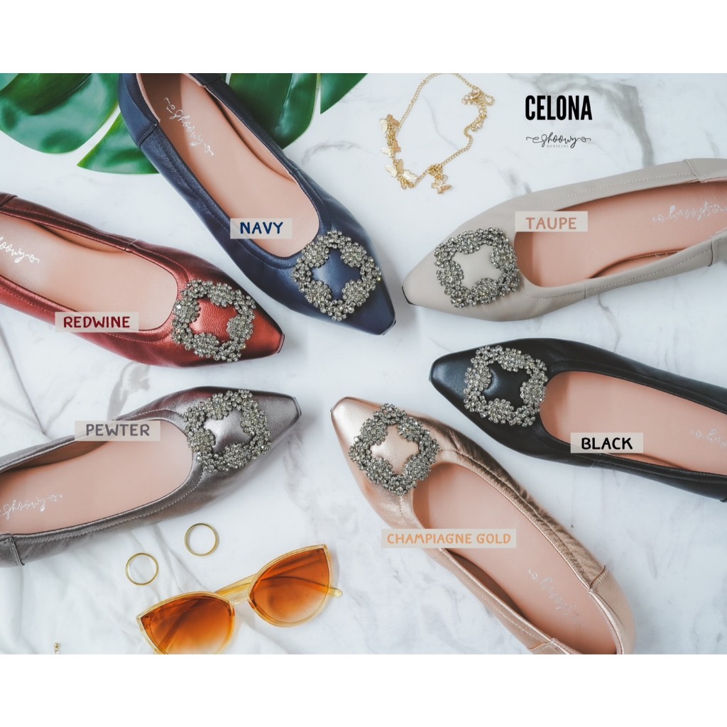 Shoowy clearancesale รองเท้าหนังแกะ รุ่น Celona