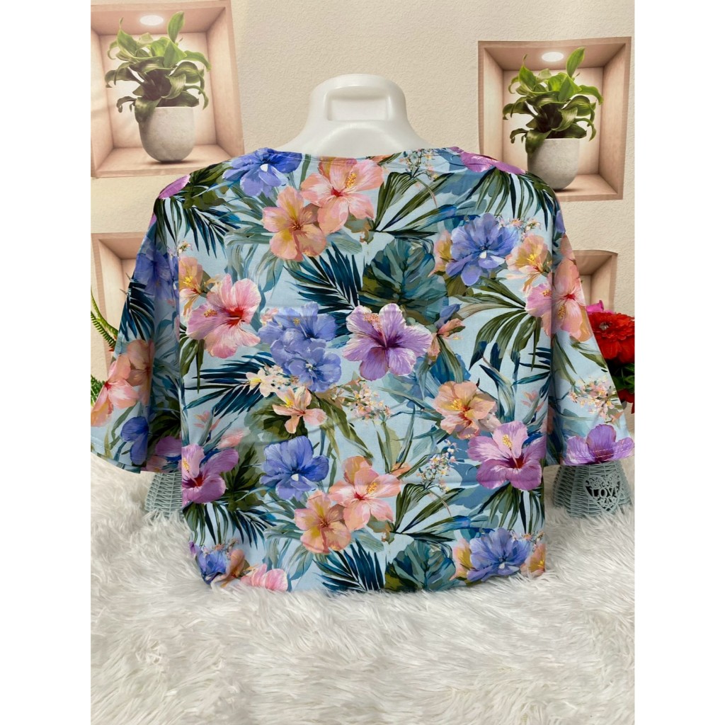 เสื้อสปัน เสื้อสาวอวบ ไซส์ใหญ่ เสื้อสงกรานต์ รับหน้าร้อน ผ้านิ่มใส่สบาย รุ่น1014 รูปที่ 2
