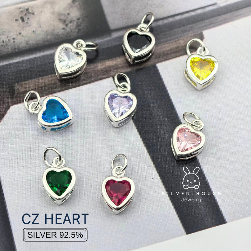 จี้หัวใจ​cz​ รูปหัวใจ​ ตัวเรือนเงินแท้ 92.5% น่ารักมากๆค่ะ