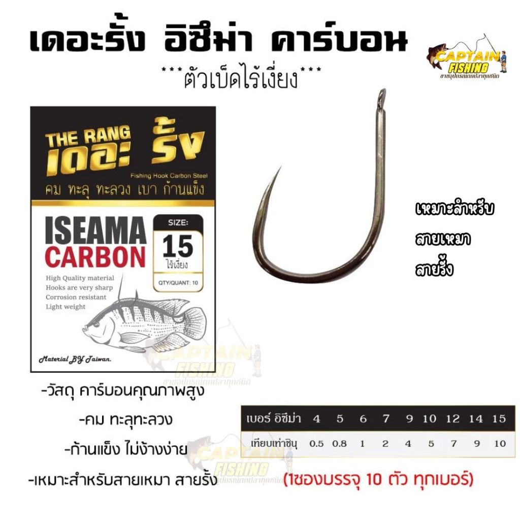 ตัวเบ็ดไร้เงี่ยง เดอะรั้ง ทรงอิซึม่า (คาร์บอน)