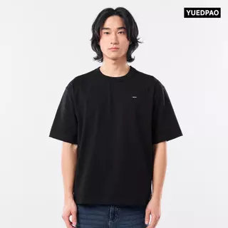 Yuedpao Signature Oversized 2026 ผ้าหนาทรงสวย ยับยากไม่ต้องรีด เสื้อยืดเปล่า โอเวอร์ไซส์ สี Black