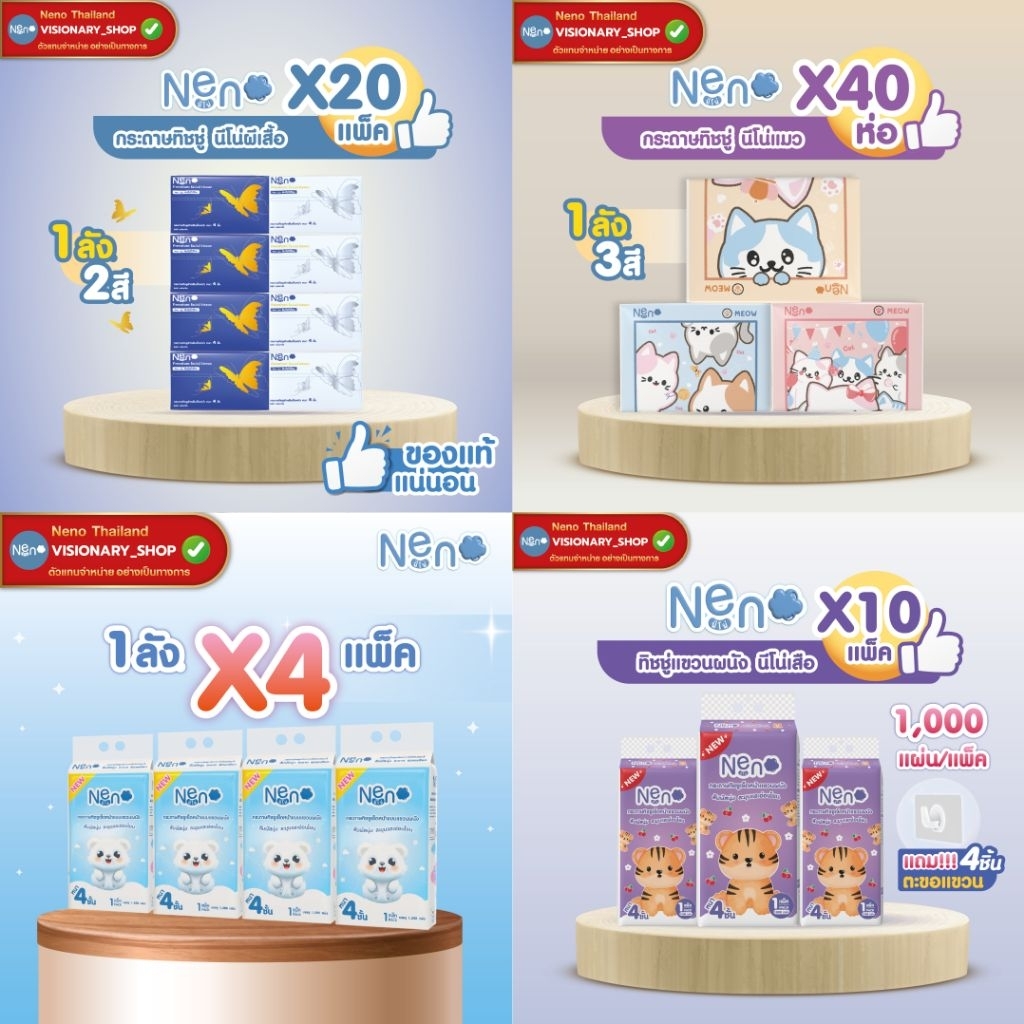 ✅️[ยกลัง]Neno กระดาษทิชชู่ ผลิตจากเยื่อบริสุทธิ์  หนา4ชั้น