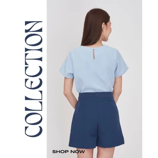 Laboratory 9074# เสื้อคอกลม เย็บตีเกล็ดด้านหน้า แขนสั้นสีพื้น ไซส์ 36,38,42