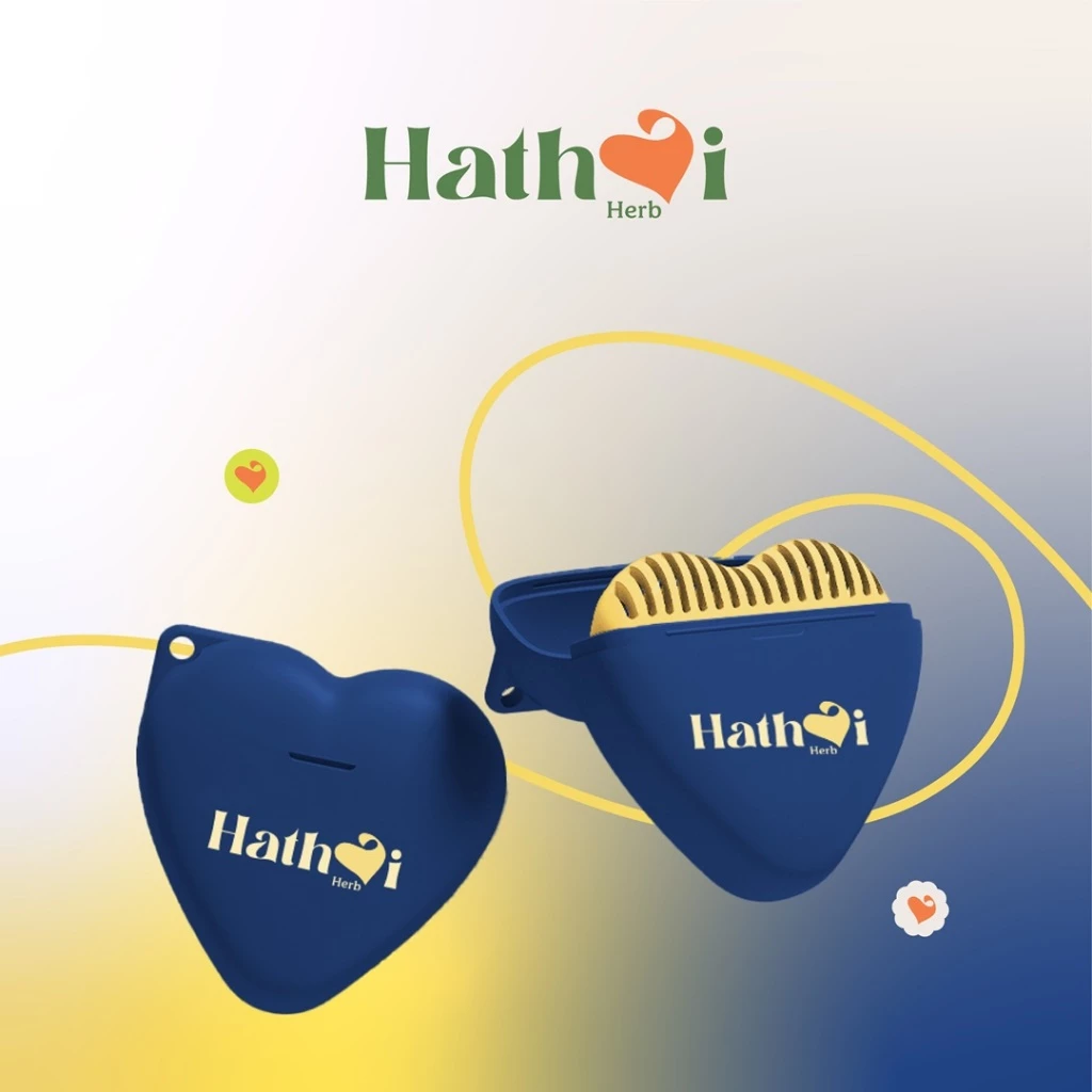 หทัยเฮิร์บยาดมสมุนไพร กลิ่นเฟรชฮาร์ท Herbal inhaler - Fresh Heart Scent - Blue