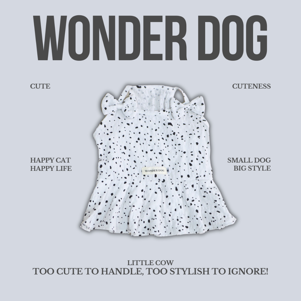 ชุดเก็บขน wonder dog ชุดกระโปรงสุนัข รุ่น Little cow