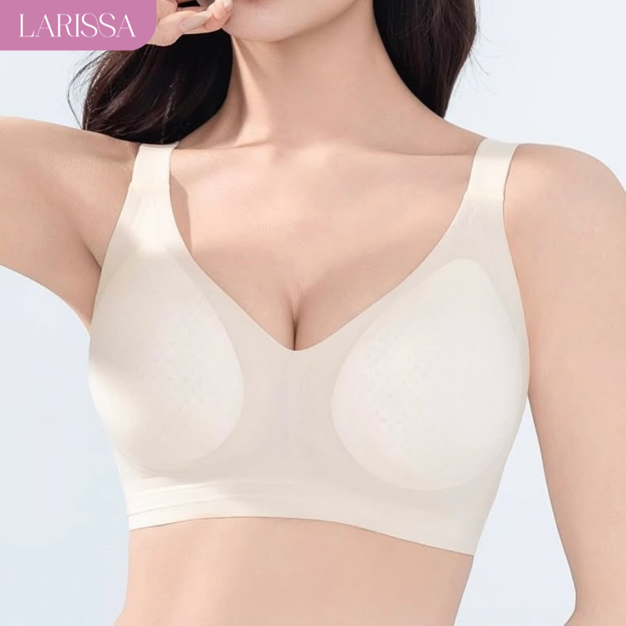 LARISSA CLOUD BRA บราใส่สบาย ไร้โครง เก็บกระชับเนื้อข้าง บรา 4 ตะขอ บราสาวพลัสไซส์ อกสวย