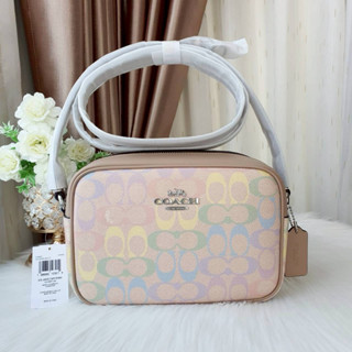 🎀(สด-ผ่อน) CDD63 8.7 นิ้ว Jamie Camera Bag In Rainbow Signat…