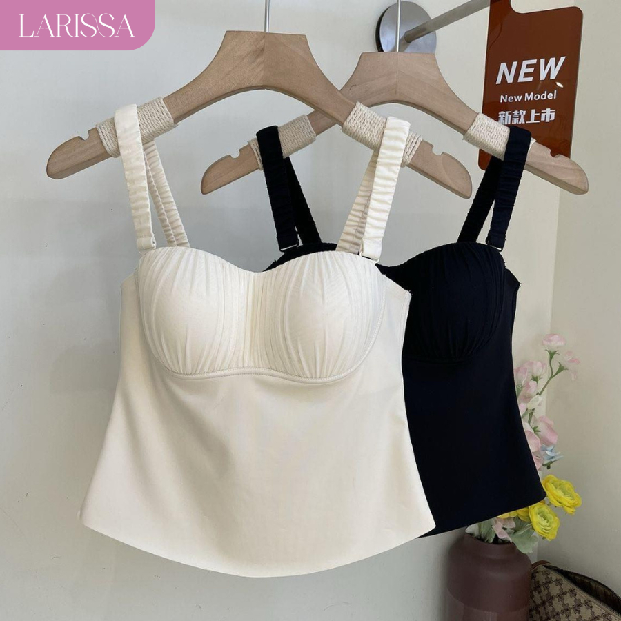 LARISSA FRENCH TOP BRA เสื้อกล้ามบราในตัว สายถอดได้ สายนุ่ม  ฟองน้ำบางล็อคเต้า เนินอกสวย