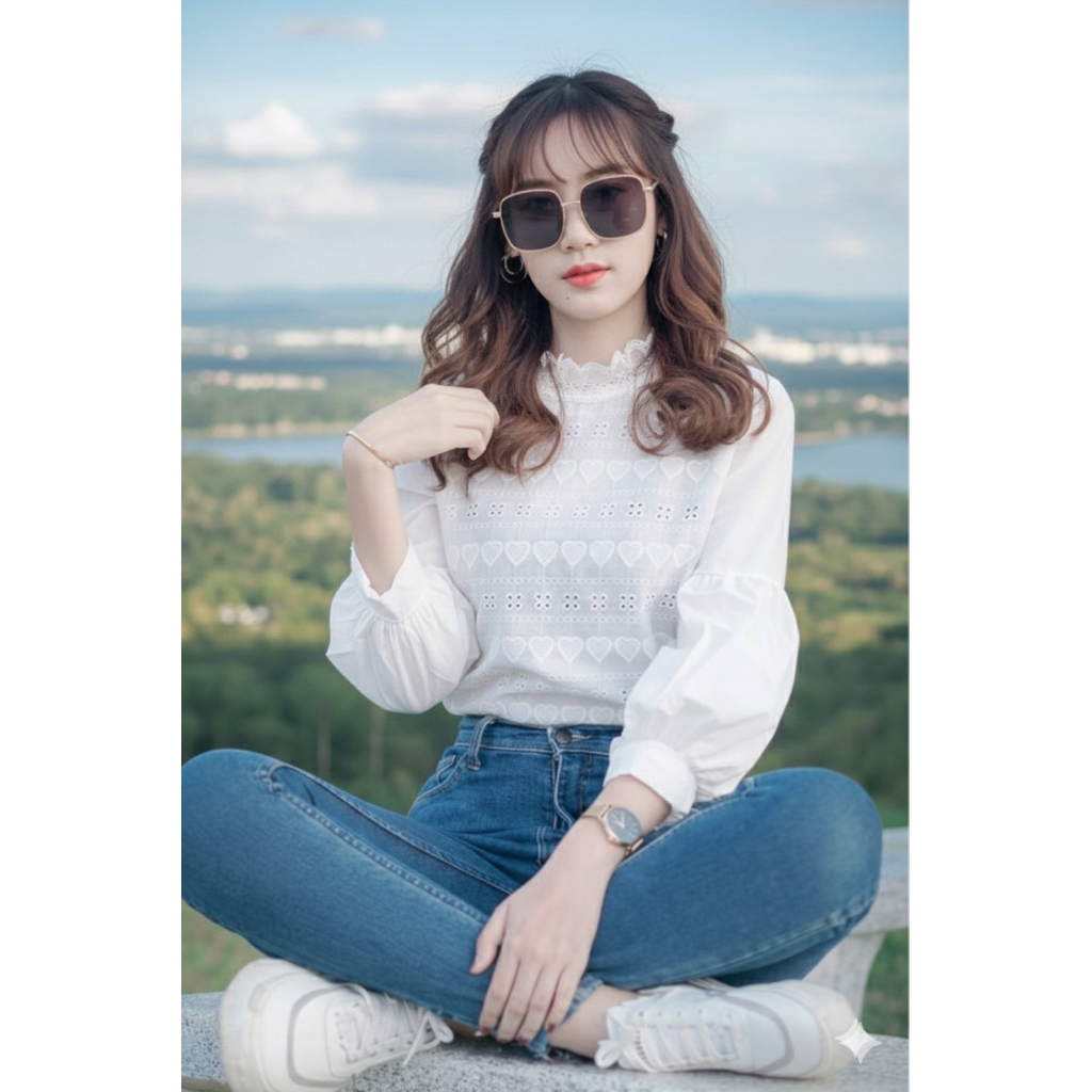เสื้อสีขาว อก32-36นิ้ว ยาว22 นิ้ว ผ้าคอตตอนแต่งลูกไม้