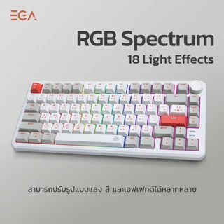EGA TYPE CMK10 Mechanical Full RGB คีย์บอร์ดเกมมิ่งขนาด75% เชื่อมต่อBT, wireless,สาย Hot Swap 5 Pin รุ่น[ประกัน 2 ปี]