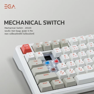 EGA TYPE CMK10 Mechanical Full RGB คีย์บอร์ดเกมมิ่งขนาด75% เชื่อมต่อBT, wireless,สาย Hot Swap 5 Pin รุ่น[ประกัน 2 ปี]