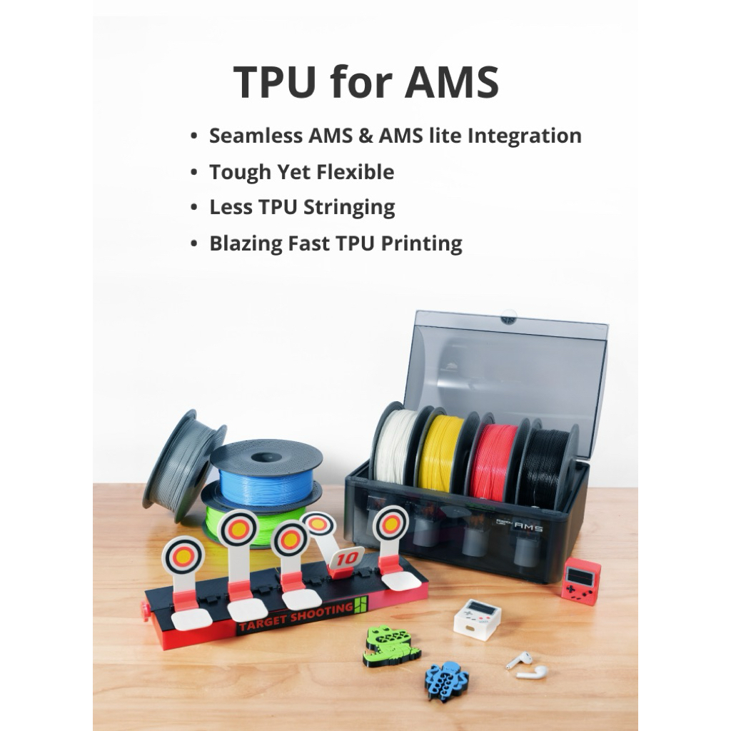 Bambu Lab TPU for AMS Filament 1.75mm (With Spool) | เส้นยางยืดหยุ่น พิมพ์เร็ว รองรับ AMS